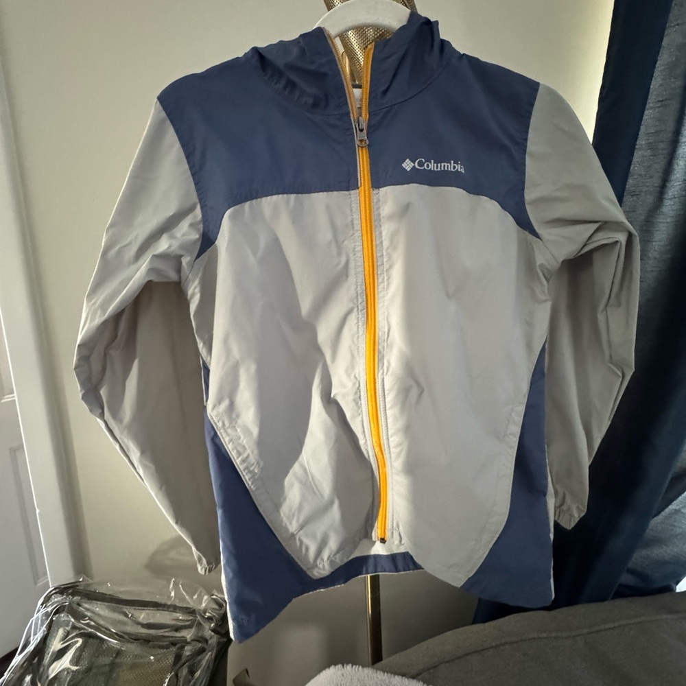 Columbia Blue and Gray Jacket lightweight windbreaker/ raincoat
